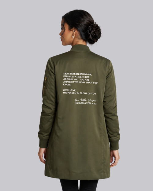 Dear Person Olive Bomber Jacket (Orange Lining)