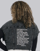 Cropped Denim Zip Sleeve Jacket