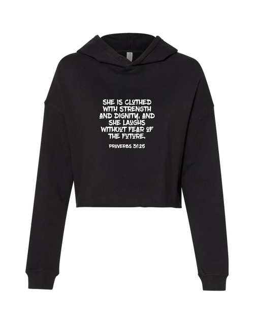 Proverbs Woman Crop Hoodie