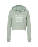 Proverbs Woman Crop Hoodie