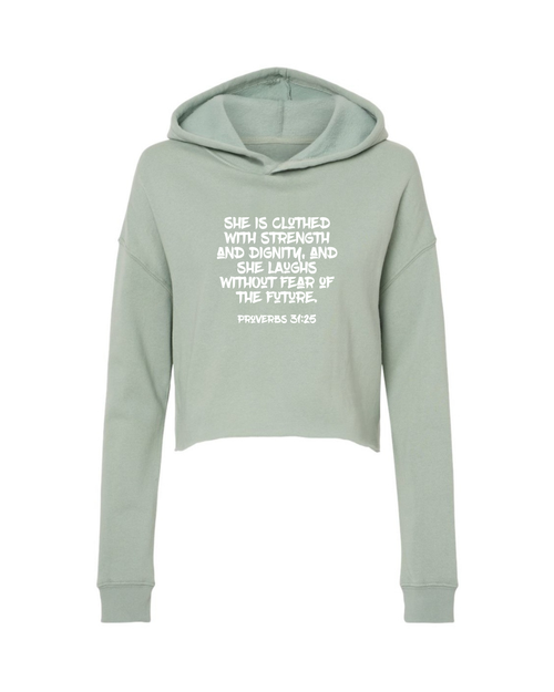 Proverbs Woman Crop Hoodie