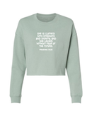 Proverbs Woman Crop Sweatshirt
