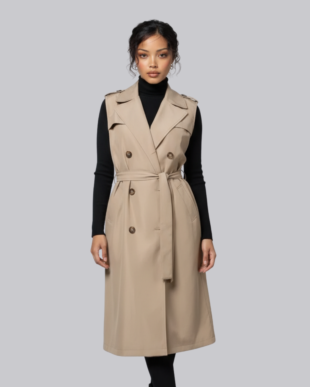 Sleeveless Trench Coat