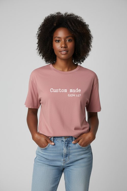 Model wearing Custom Made Tee - unisex fit