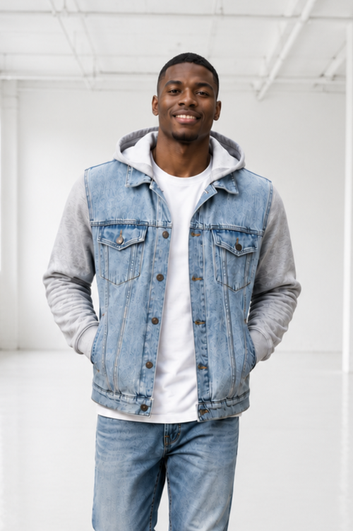"I Am" Hooded Denim Jacket