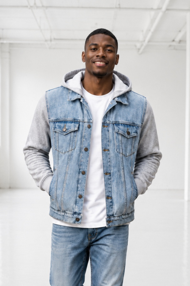 "I Am" Hooded Denim Jacket