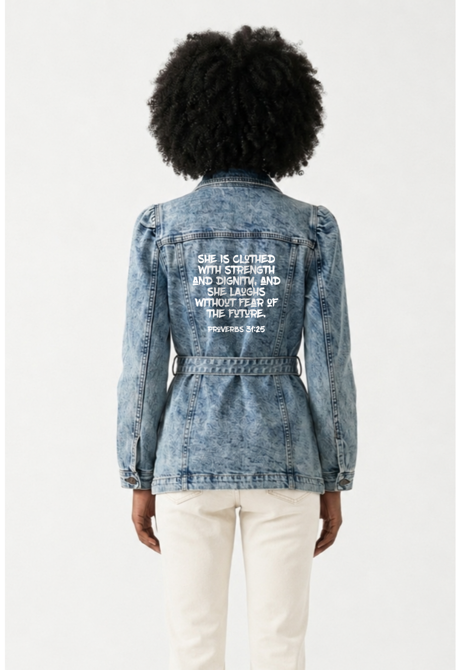 Proverbs 31 Denim Utility Jacket
