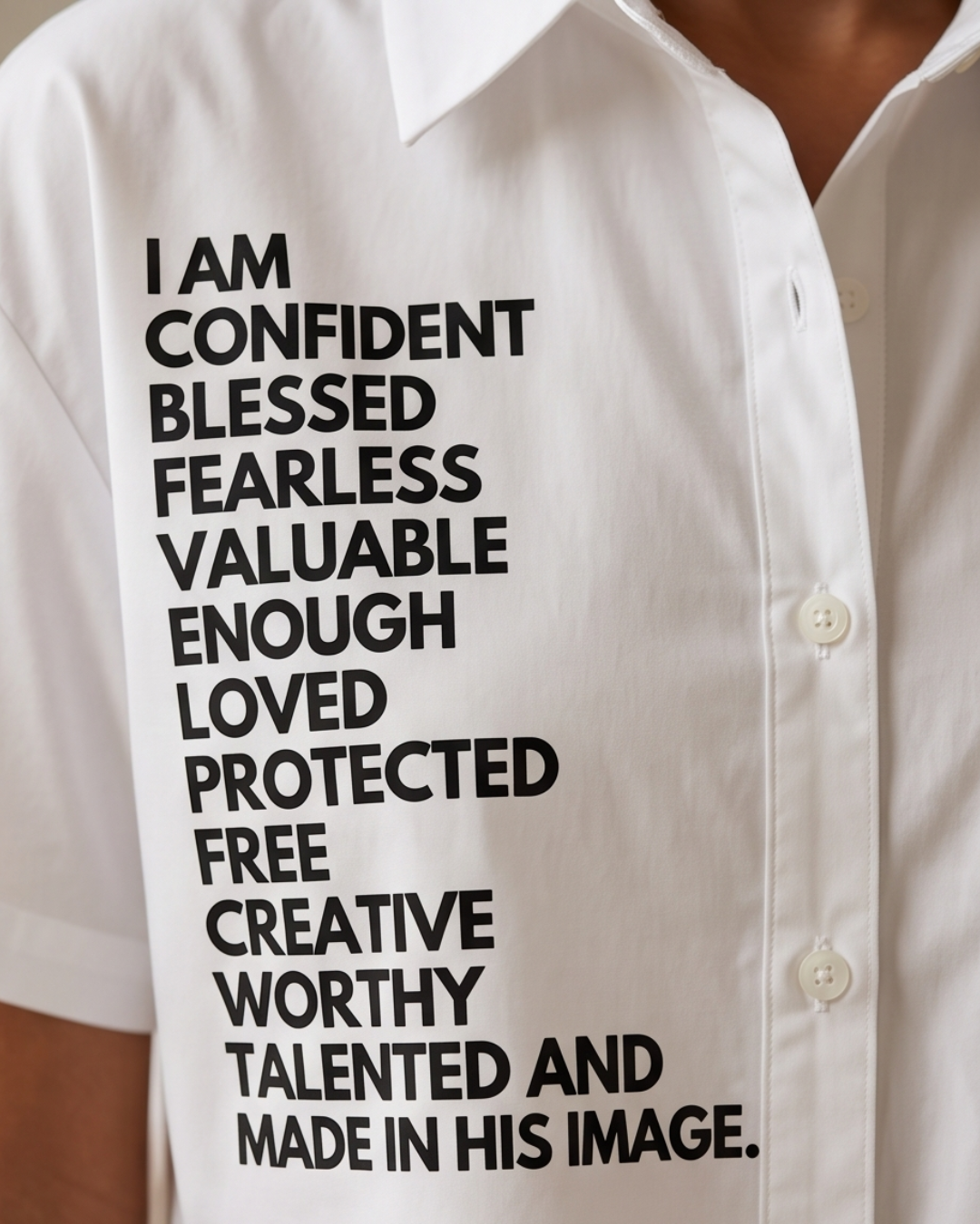 Affirmations Crop Button-up